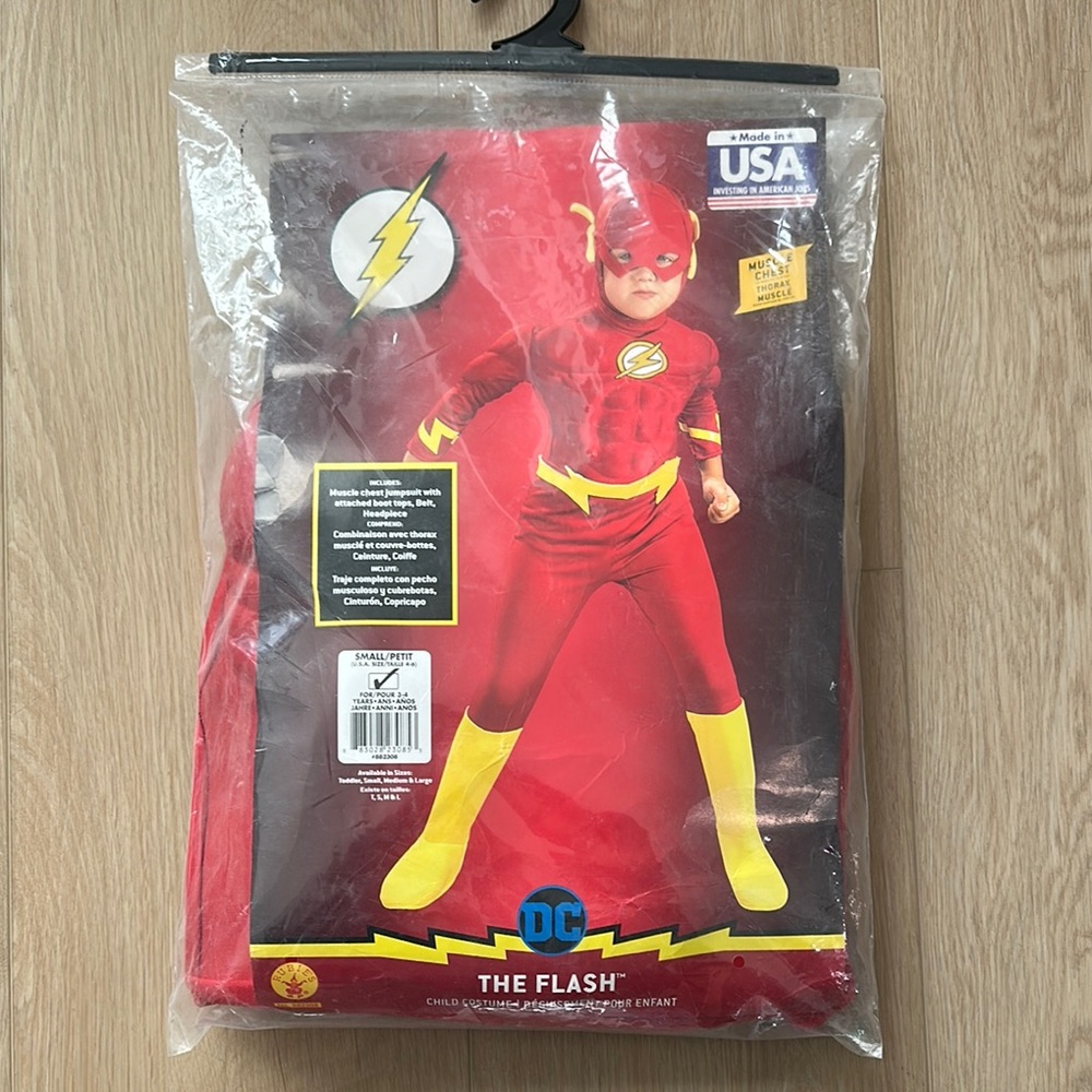 DC The Flash Kids Costume - Red and Yellow - Sm (4-6)